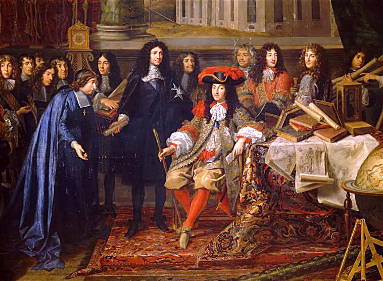 Colbert présente à Louis XIV les membres de l'Académie Royale des sciences