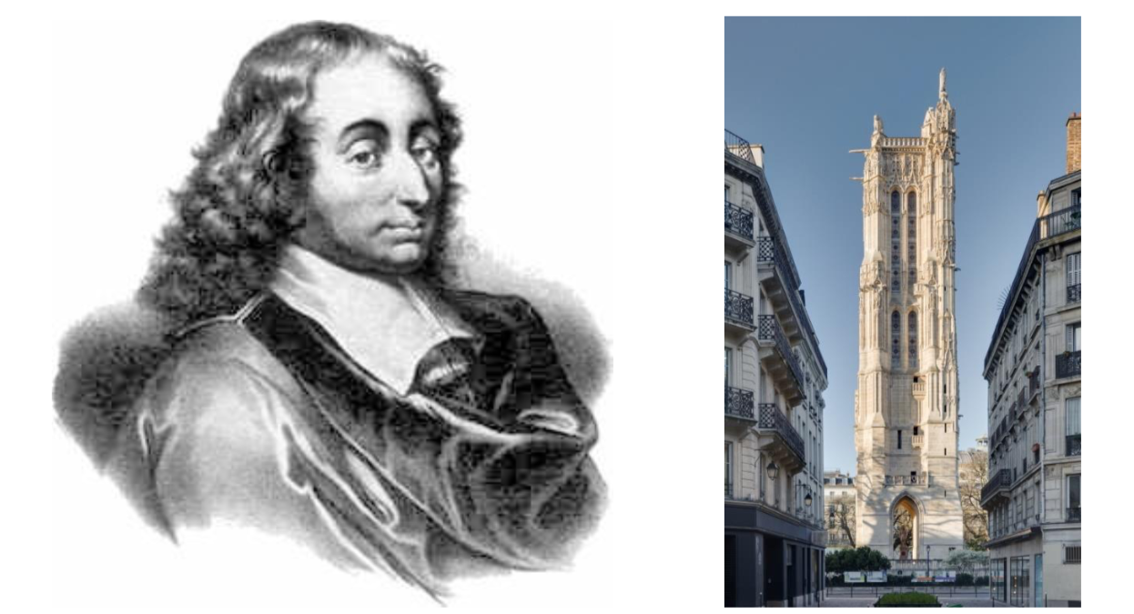 Portrait de Blaise Pascal et la Tour Saint-Jacques