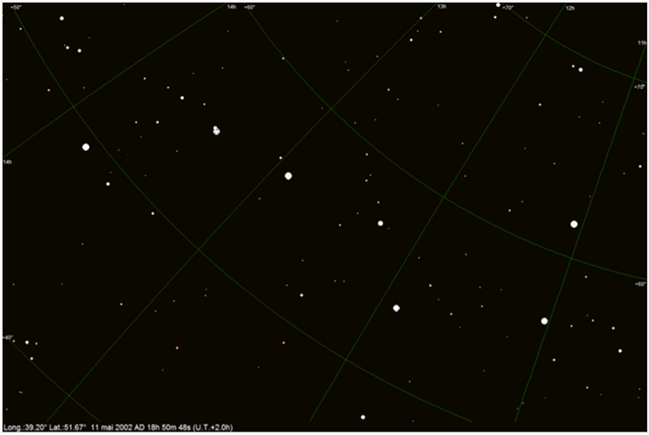 La Grande Ourse dans un ciel correct : on distingue les étoiles jusqu’à la magnitude 4.