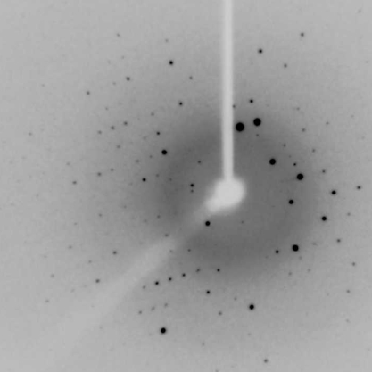Image obtenue lors d'une exposition d'un monocristal à un faisceau de rayons X