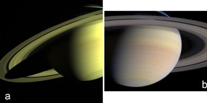 Saturne et de ses anneaux photographiés par Cassini
